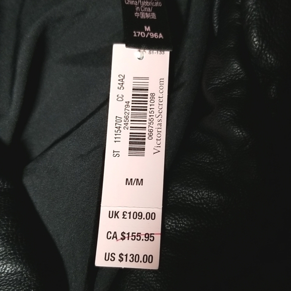 Victoria's Secret Pebbled Vegan Leather Motorcycle Jacket Size M NWT - Picture 8 of 10